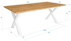 Mesa de sala de jantar | 10 pessoas | 200 | Robusto e estável graças à sua estrutura e pernas sólidas | Ideal para reuniões familiares | Oak | Estilo