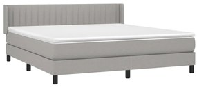 Cama com molas/colchão 180x200 cm tecido cinzento-claro