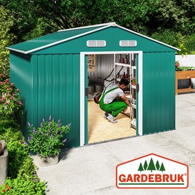 Abrigo de jardim em metal  312x257x177,5cm verde