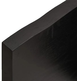 Tampo de mesa com bordas vivas maciço tratado castanho-escuro