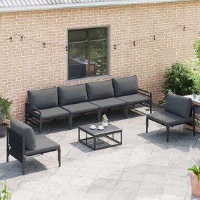 Conjunto de Sofá de Jardim 7 pcs Antracite Aço