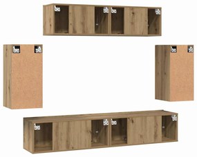 Conjunto de móvel de TV 6 pcs carvalho artisiano