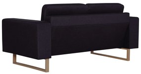 2 pcs conjunto de sofás tecido preto