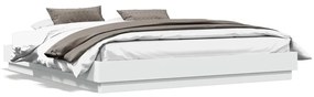 Estrutura de cama com luzes LED 200x200 cm branco
