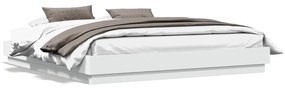 vidaXL Estrutura de cama com luzes LED 200x200 cm branco