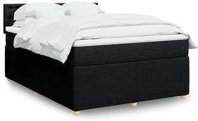 Cama com molas/colchão 140x190 cm tecido preto