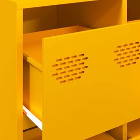 Aparador 135x39x103,5 cm aço laminado a frio amarelo mostarda