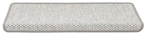 Tapetes escada adesivos aspeto sisal 15pcs 65x21x4 cm platinado
