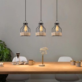 Candeeiro Suspenso Fiko – Preto – 67 x 17 cm