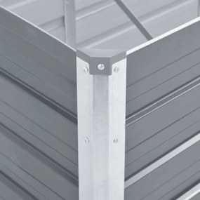 Canteiro elevado de jardim aço galvanizado 160x40x45cm cinzento