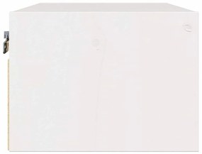 Mesa de Cabeceira Montada na Parede com gaveta 2 pcs Branco