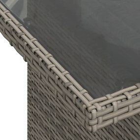 Conjunto de Sofás de Jardim de 9 Peças com Almofadas Cinza Vime Poliés