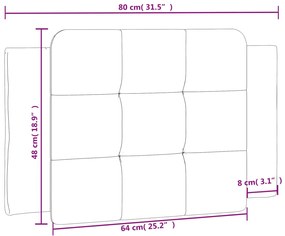 Almofadão de cabeceira 80 cm couro artificial preto