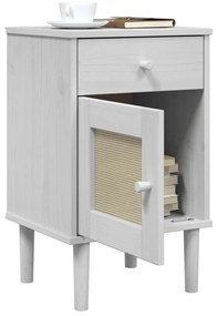 Mesa de cabeceira SENJA 40x35x65 cm pinho maciço branco