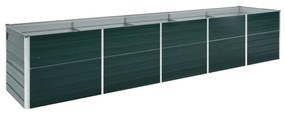 Canteiro elevado de jardim 400x80x77cm aço galvanizado verde