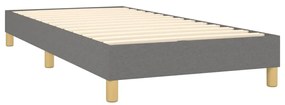 Estrutura de cama 90x190 cm tecido cinzento-escuro