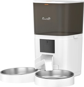 Comedouro Automático 6L WiFi 2.4G com Controlo App 2 Taças Programável 1-10 Refeições Gravador de Voz 10s Fácil de Limpar