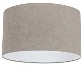 Abajur de algodão Taupe com interior branco 35/35/20 Moderno