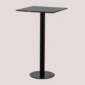 Mesa Alta De Bar Quadrada 60x60 Cm Em Mármore Rocher Mármore Nero Marquina & Preto - Sklum