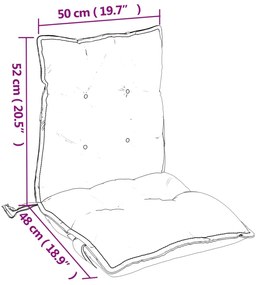 Almofadões cadeira encosto baixo 6 pcs tecido oxford preto