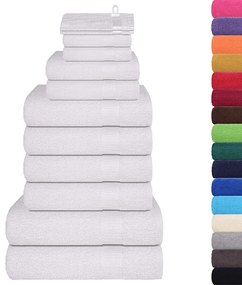 12pcs Conjunto toalhas banho 360 gsm 100% algodão branco