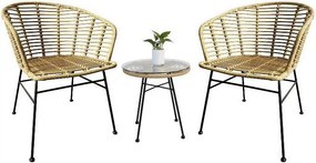 Mesa de Jantar/Apóio p/ Jardim DEWA – Apoio Ø45x46 cm – Metal, Ratán e