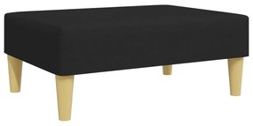 Sofá-cama de 2 lugares com apoio de pés tecido preto