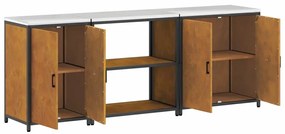 Conjunto de Armazenamento de Cozinha 3 pcs Ferro Enferrujado