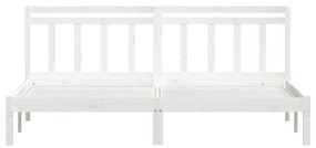 Estrutura de cama 200x200 cm pinho maciço branco