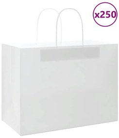 vidaXL Sacos de papel 250 unid com alças branco 32x17x25 cm