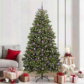 vidaXL Árvore de Natal Artificial Verde 210 cm PVC e Metal