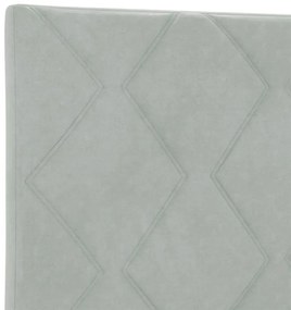 Cabeceira com design de blocos de diamante em veludo cinza claro