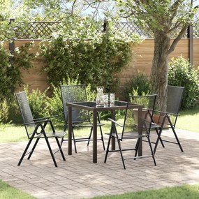 vidaXL Conjunto de Jantar de Jardim 5-Peças em Aço Antracite