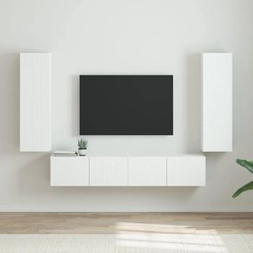 vidaXL Armário de TV de Parede 2 pcs Branco Brilhante 30 x 31 x 100 cm