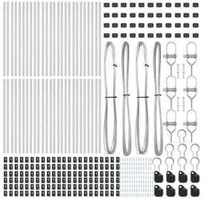 Postes de Cerca vidaXL 52 pcs Ø32 mm 120 cm Aço Galvanizado