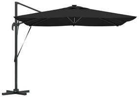 Guarda-Sol Cantilever Roma com LEDs - Preto, 286 x 285 x 270 cm, Alumí