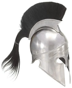 vidaXL Capacete de soldado grego réplica LARP aço prateado