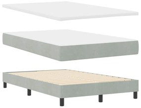 Cama Box com Colchão vidaXL Cinza Claro Dobro Pequeno Veludo
