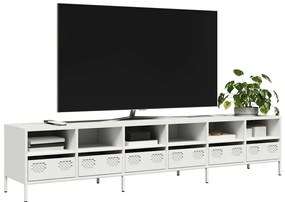 vidaXL Móvel de TV 202x39x43,5 cm aço laminado a frio branco
