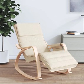 351073 vidaXL Cadeira de baloiço tecido cor creme