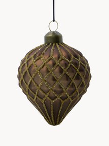 Mouth-Blown Glass Christmas Tree Pendants Hinda, Set of 4