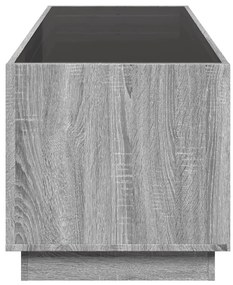 Mesa de centro luzes LED Infinity 90x50x50 cm cinzento sonoma