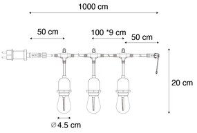 Luzes de corda LED 10 metros 10 luzes brilhantes IP44 - Chill Moderno