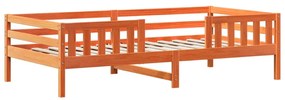 Conj. de cama e banco c/ telhado 80x200 cm pinho castanho-mel