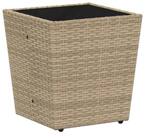 Conjunto de bistrô de jardim vidaXL com 3 peças e almofadas Bege em Ra