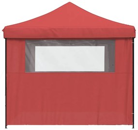Tenda para festas pop-up dobrável com 4 paredes laterais bordô