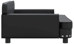 Sofá infantil 90x53x30 cm couro artificial preto