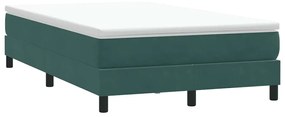 Box Cama de primavera sem Colchão Verde Escuro 120x210cm Veludo