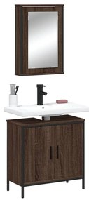 vidaXL 2 pcs conj. móveis WC derivados madeira cor carvalho castanho