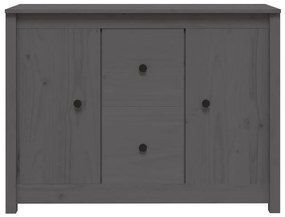 Aparador 100x35x74 cm madeira de pinho maciça cinzento